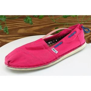 Toms Women Sz 9.5 M‎ Pink Flat Fabric Shoes